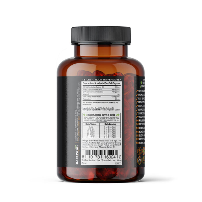 Pure Wild Alaskan Salmon Oil 500mg Softgels