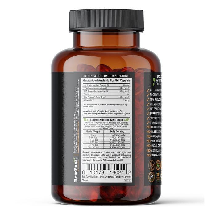 Pure Wild Alaskan Salmon Oil 500mg Softgels